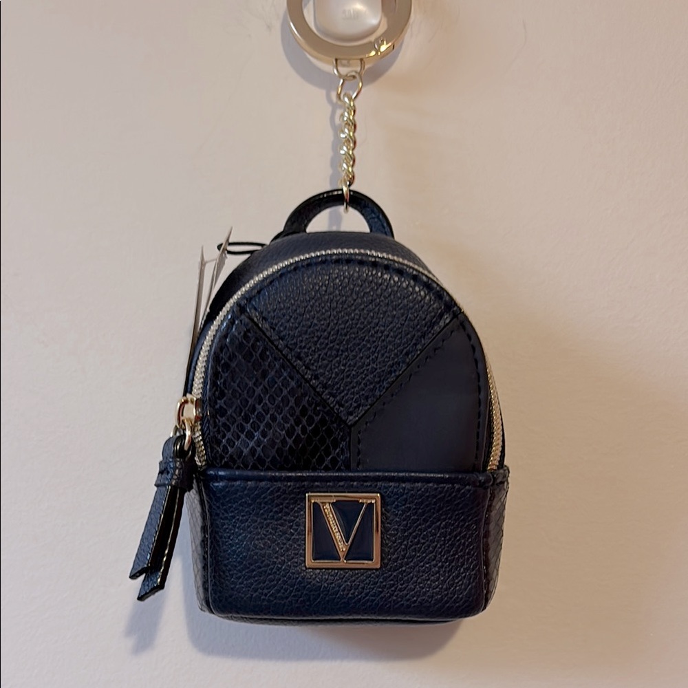 Victoria’s Secret Navy Mini Backpack Keychain- NWT